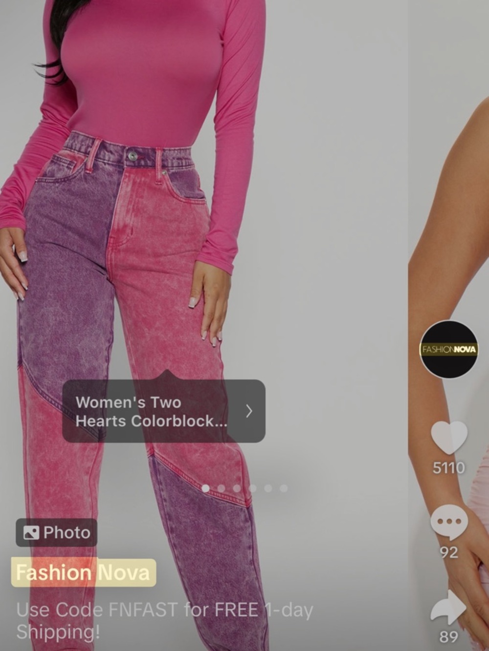 Fashion Nova Colorblock Jeans